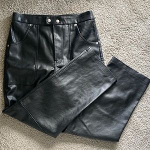 High Waisted Faux Leather Pants size 29